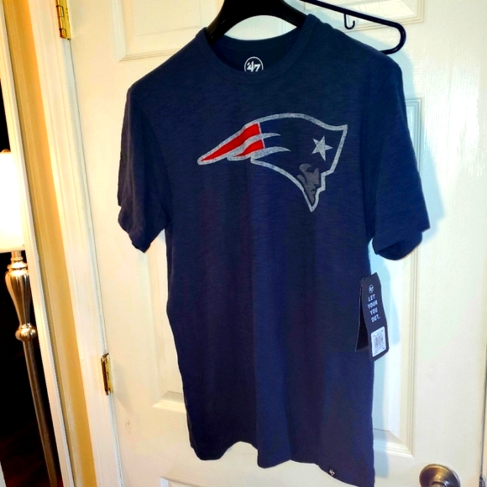 Mens '47 NEW NWT England Patriots Grit Vintage Scrum Tee Midnight Blue L Large